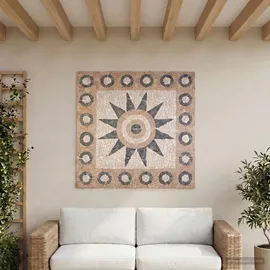 vidaXL Mosaikfliesen Blütenmuster Mehrfarbig 120 x 120 cm