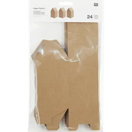 Rico Design Adventskalender PAPER POETRY PAPPHÄUSER VORGESTANZT - 24 Stück - Braun - Braun