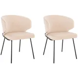 Home Deluxe Esszimmerstuhl Amara Samt beige 2 Stück