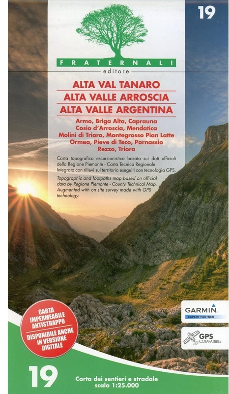 Alta Valle Tanaro - Alta Valle Arroscia - Alta Valle Argentina, Karte (im Sinne von Landkarte)