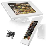 AboveTEK Diebstahlsicherer Tablet-Ständer - iPad Abschließbarer Sicherheitsständer Theken & Wandmontage POS Ständer 360° Drehbarer Kiosk Ständer für iPad/Air/Pro