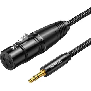 UGREEN Audiokabel 3.5mm Klinke (Stecker) zu XLR (Buchse) 1m Schwarz
