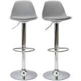 miliboo Design-Barhocker Hellgrau (2er-Set) STEEVY