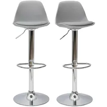 miliboo Design-Barhocker Hellgrau (2er-Set) STEEVY