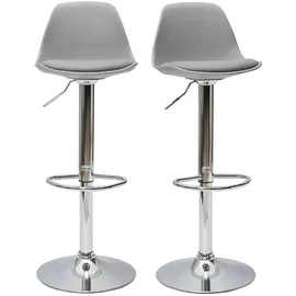 miliboo Design-Barhocker Hellgrau (2er-Set) STEEVY
