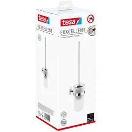 Tesa WC-Bürstengarnitur Exxcellent Metall und Milchglas, chrom/weiß