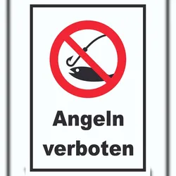 Angeln verboten Schild A2 Rückseite selbstklebend
