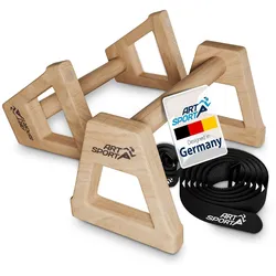 ArtSport Liegestützgriffe aus Holz XXL - Calisthenics, Parallettes, Liegestütz Barren, Indoor, Outdoor