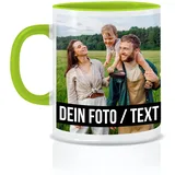 Tasse personalisiert mit eigenem Foto personalisierte Tasse mit Foto Geschenk für Freundin Geschenke Frauen Fototasse bedrucken Muttertagsgeschenk Fototasse Fotogeschenke Kaffeetasse (Hellgrün)