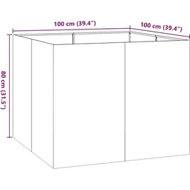 vidaXL Rostig 100 x 100 x 80 cm Braun