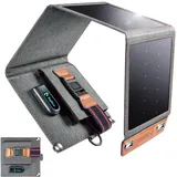 BigBlue 14W Solar Ladegerät Tragbar, Taschengröße Solarpanel 1-Port USB(5V/2,4A) & IPX4 Wasserdichte Taschenladegerät Solarpanel für Reisen, Camping und Garten