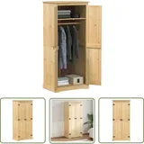 The Living Store - Kleiderschrank Corona 76x50x170 cm Massivholz Kiefer - Holzschranks - Kleiderschrank - Schlafzimmermöbel - Massivholzmöbel