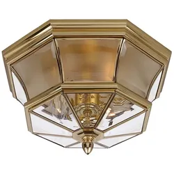 Außenleuchte Deckenleuchte Massives Messing Glas klassisch 3 Flammig IP44