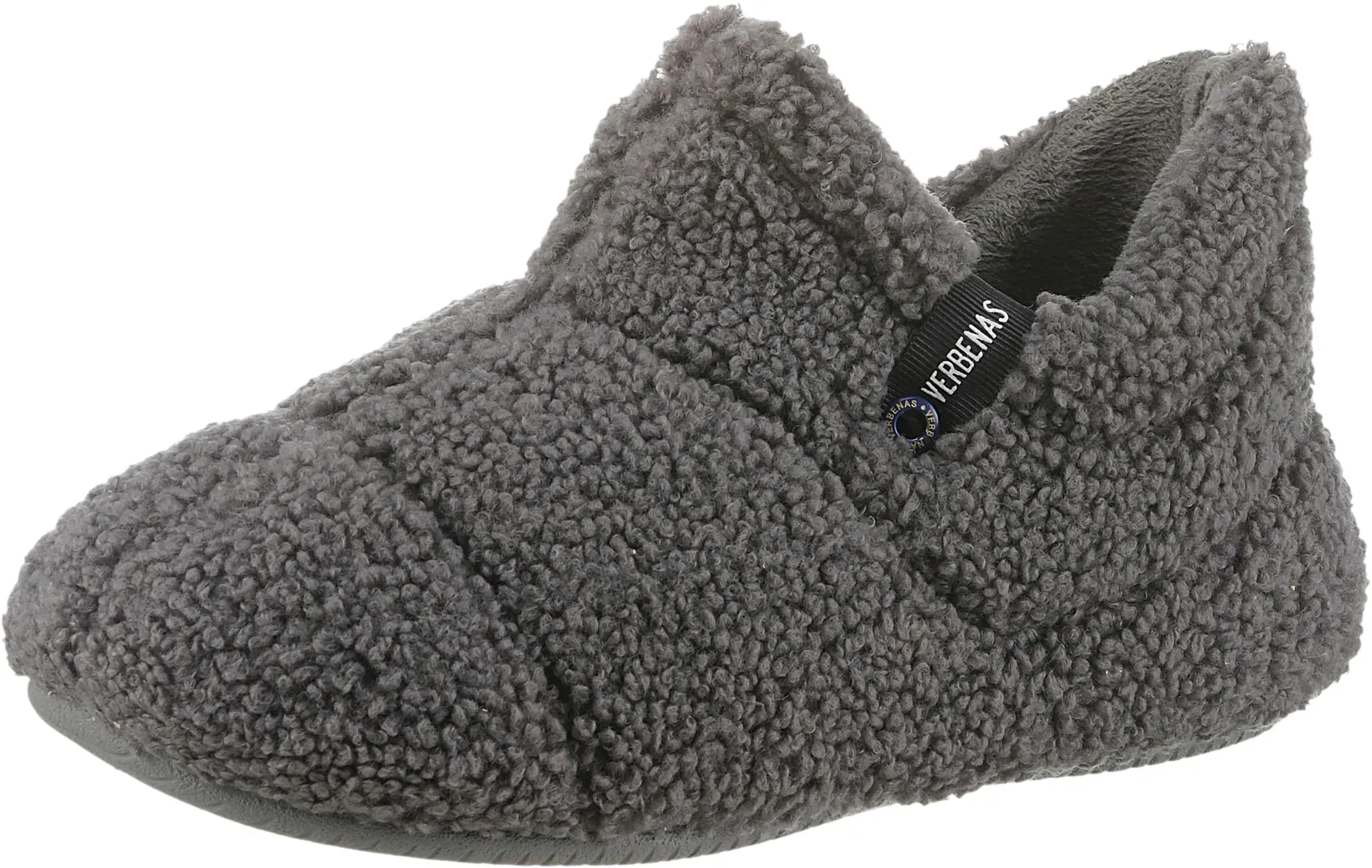 Hüttenschuhe VERBENAS "Yeti Gales", Damen, Gr. 41, grau (dunkelgrau), Textil, sportlich, Schuhe Pantoffeln Plüsch Hausschuh Hausschuh, Hausschuh, Homeslipper, Schlupfschuh zum Wohlfühlen