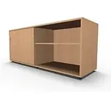 Schäfer Shop Select Sideboard, mit Schiebetür, abschließbar, Spanplatte, B 1600 x T 500 x H 663 mm, links anstellbar, Buche