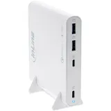 InLine USB Netzteil, GaN Ladegerät, 4-Port, 2x USB-C + 2x USB-A, 120W, weiß
