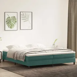 Boxspringbett ohne Matratze Dunkelgrün 200x210 cm Samt