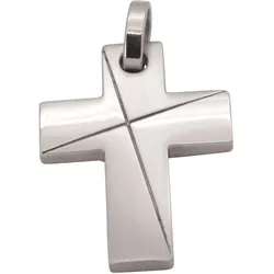Kreuz-Anhänger FIRETTI "Schmuck Geschenk Halsschmuck Anhänger für Halskette Kreuz", silber (edelstahlfarben), Schmuckanhänger, Damen, Edelstahl, 5,95 g, Made in Germany