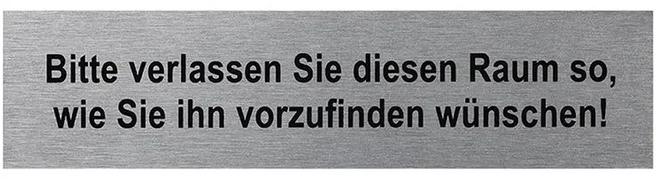 ProPlus SF_972081 Aluminium Türschild "Bitte verlassen Sie diesen Raum" 160x40mm Tür Schild