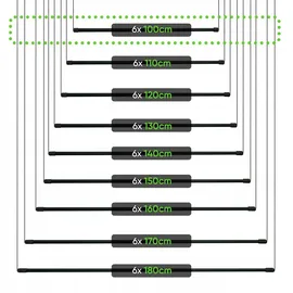 Kadax Deckenwäschetrockner, Wäschetrockner für die Decke 6, Stäbe, 100 cm, schwarz - Schwarz