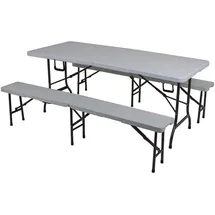 Garden Pleasure Sitzgruppe Mufaro, dunkelgrau Kunststoff, Metall, 3-teilig