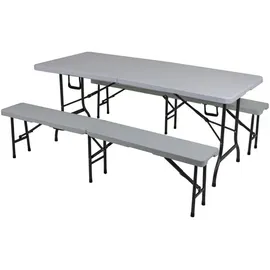 Garden Pleasure Sitzgruppe Mufaro, dunkelgrau Kunststoff, Metall, 3-teilig