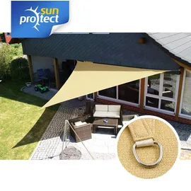 sunprotect 83495 Professional Sonnensegel, 4,5 x 4,5 x 4,5 m, Dreieck, wind- & wasserdurchlässig, beige