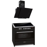 GURARI Induktions-Standherd E 913 BL+GCH S 171 BL 90 Prime, Range Cooker 90 cm/ 121L+Dunstabzugshaube 90 cm