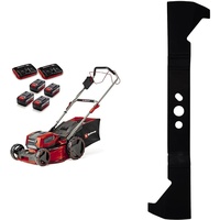 Einhell Akku-Rasenmäher GP-cm 36/47 S Li BL Kit Power X-Change (36 V, 47 cm Schnittbreite, bis 700 m2, Brushless, 65 L Fangkorb, Radantrieb, inkl. 4X 4,0 Ah, 2X Twincharger & Ersatzmesser)