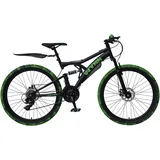 QUELLE Mountainbike »FLY1.0«, 21 Gang, Shimano, Tourney Schaltwerk, Kettenschaltung, 60935340-46 schwarz schwarz + schwarz)