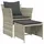 vidaXL Gartenstuhl mit Fußhocker 64 x 69 x 21 cm grau