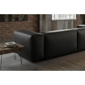 KAWOLA Sofa CELESTE 4-Sitzer Lederfaserstoff schwarz