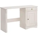 Home Affaire Schreibtisch »Teresa«, (Maße (B/T/H): 120/37/73 cm), Computertisch mit Schublade, Massivholz, Breite 120 cm weiß