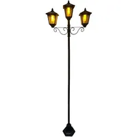 Seasonals LED Solar-Kandelaber "Lighty" orange-flame 195x76cm schwarz 1036