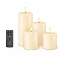 ReWu LED-Kerze Deluxe Homeart LED Geschenkboxen mit 4 LED Kerzen Fernbedienung Batt. (4-tlg) braun