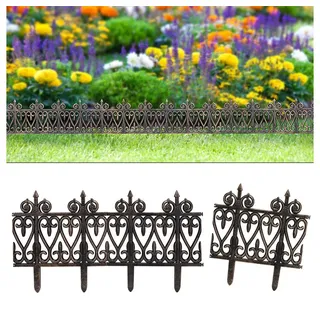 DEUBA DEUBA® Rasenkante Kunststoff 1,90m UV-beständig Erdspieß wetterfest Beetumrandung Beeteinfassung Messing Optik Bronze Braun