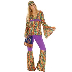dressforfun Hippie-Kostüm Frauenkostüm Hippie bunt S – S