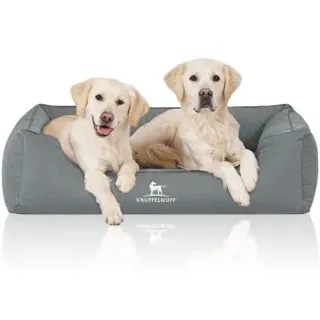 Knuffelwuff Orthopädisches Wasserabweisendes Hundebett Leon aus Velour - petrol