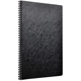 Clairefontaine 5x Spiralbuch A4 liniert mit Rand 50 Bl Schwarz 781451C