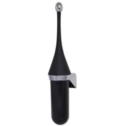 Blanc HYGIENIC *SALE* Toilettenbürste Designer Blanc, Wandmontage, hängend, geschlossen, verschiedene Designs : Farbe - Schwarz (mit verchromten Elementen)