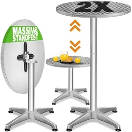 CASARIA Bistrotisch Ø 60 x 115 cm Grau/Weiß