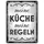 speecheese Meine Küche meine Regeln Retro Metallschild in 15x20 cm stilvolles Blechschild für die Küche um allen zu zeigen wer in dieser Küche die Hosen an hat