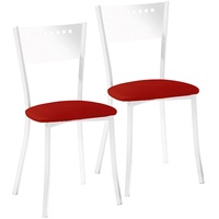 ASTIMESA SCMGRO Zwei Küchenstühle, Metall, rot, Altura de asiento 45 cms