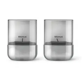 BLOMUS Windlicht Calma 2tlg. Edelstahl Silber