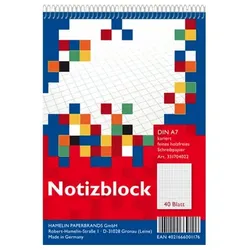 ELBA Landré - Notizblock - Spiralbindung - A7 - 40 Blatt