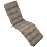 Beautissu Polsterauflage Bequeme Liegenauflage Deckchair, 200x50x8 cm, Taupe, Gartenliege Auflage mit Schaumflockenfüllung – Polster für Liegestuhl beige
