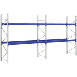 Bito Paletten-Komplettregal-Set P1 mit 2 Ebenen H3500xT1100xL25500 mm 1000 kg, unmontiert enzianblau