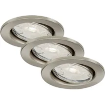 Di-Ka LED Einbauleuchte Dimm 3er Set nickel-matt Ø 8,6 cm GU10 5,5 W