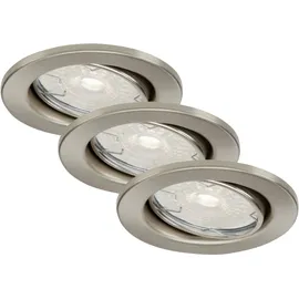 Di-Ka LED Einbauleuchte Dimm 3er Set nickel-matt Ø 8,6 cm GU10 5,5 W