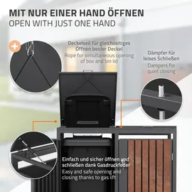 ML-Design Mülltonnenbox 3er 200 x 80 x 116,3 cm anthrazit-rostoptik